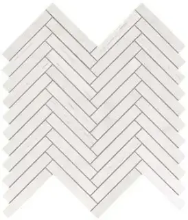 Marvel Bianco Dolomite Herringbone Wall