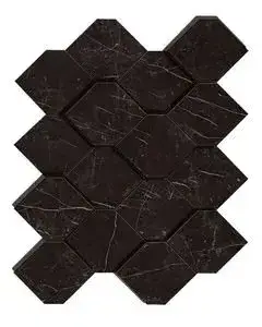 Marvel Nero Marquina Mosaico Esagono 3D