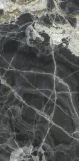 Керамогранит UO6L157679 ONICE NERO Lucidato Shiny 6mm 150x75