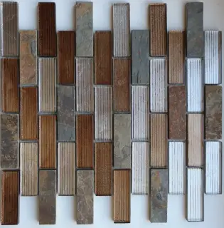 Мозаика Naturelle Alcantara Ruggine 23x73 30.5х30.5