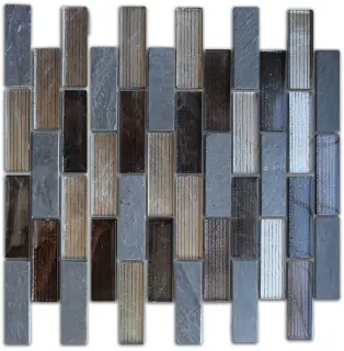 Мозаика Naturelle Alcantara Nero 23x73 30.5х30.5