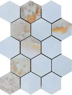 Мозаика MALLA HEX CR. LUX DANAE OPALO 32,5x22,5