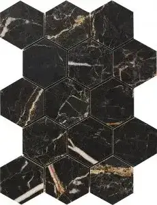 Мозаика MALLA HEX CR. LUX ILIRIA NERO 32,5x22,5