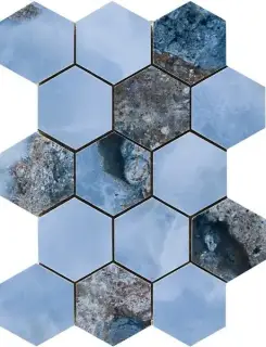 Мозаика MALLA HEX CR. LUX DANAE NAVI 32,5x22,5