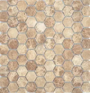 Мозаика Emperador light MAT hex 18x30x6 285x305x6
