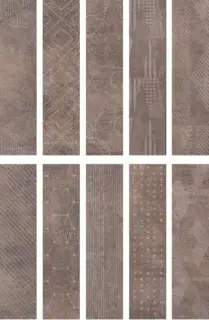 Керамогранит 1047176 DOCKLANDS FREEPORT BROWNWALL (10 soggettu mix) 8,6x35