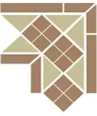 Керамогранит Corner LISBON-1 with 1 strip (Tr.03 Dots 04 Strips 04) 21.5х21.5