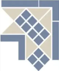 Керамогранит Corner LISBON with 1 strip (Tr.16 Dots 11 Strips 11) 21.5х21.5