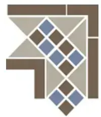 Керамогранит Corner LISBON with 1 strip (Tr.01 Dots 29+11 Strips 29) 21.5х21.5