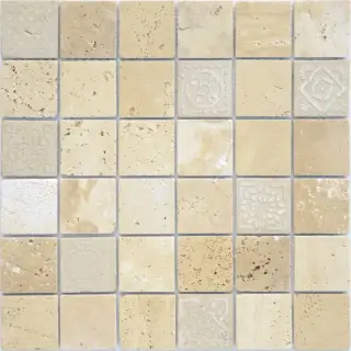 Мозаика Art Travertino beige MAT 48x48x8 300x300x8