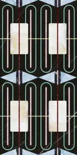 Керамогранит 769437 Chimera Decoro Empatia Nero Glossy Ret 6mm 120x240