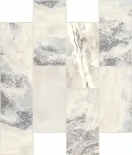 Мозаика 767785 Onyx&More White Blend Glossy Modulo Muretto 6mm 7,5x15 30x30