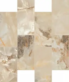 Мозаика 767784 Onyx&More Golden Blend Glossy Modulo Muretto 6mm 7,5x15 30x30
