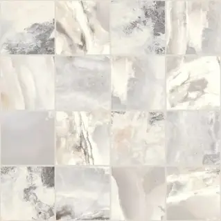 Мозаика 767780 Onyx&More White Blend Glossy Mosaico 6mm 7,5x7,5 30x30
