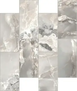 Мозаика 767710 Onyx&More Silver Blend Satin Modulo Muretto 6mm 7,5x15 30x30