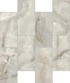 Мозаика 767709 Onyx&More Silver Onyx Satin Modulo Muretto 6mm 7,5x15 30x30