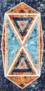 Керамогранит 763510 Araldica Blasone Blu Lucida R 6mm 120x240