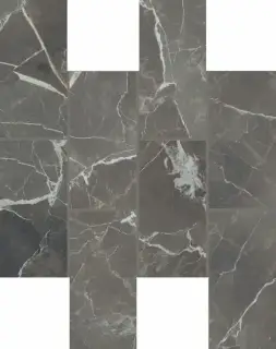 Мозаика 756817 Stones 2.0 Calacatta Black Glossy Muretto 6mm 7,5x15 30x30