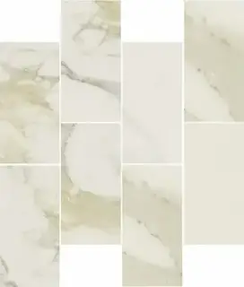 Мозаика 753303 I Classici Calacatta Gold Muretto Sfalsato Matte 7.5x15 6mm 30x30