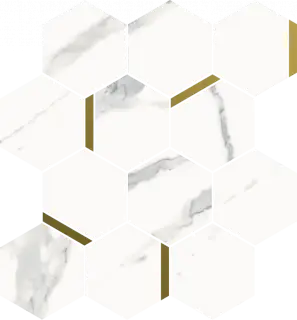 Мозаика 620110000220 Stellaris Statuario White Mosaico Chic Nat 28.3x32.8