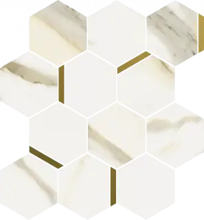 Мозаика 620110000221 Stellaris Calacatta Gold Mosaico Chic Nat 28.3x32.8