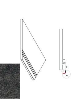 Керамогранит 620090000681 Бортик Рум Блэк левый грип Х2 30х60