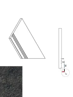 Керамогранит 620090000680 Бортик Рум Блэк правый грип Х2 30х60