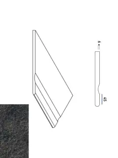 Керамогранит 620090000666 Бортик Рум Блэк левый с выемкой закругленный Х2 30х60