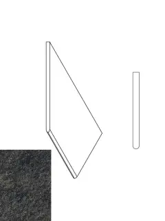 Керамогранит 620090000669 Бортик Рум Блэк закругленный левый Х2 30х60