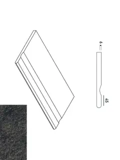 Керамогранит 620090000664 Бортик Рум Блэк с выемкой закругленный Х2 30х60