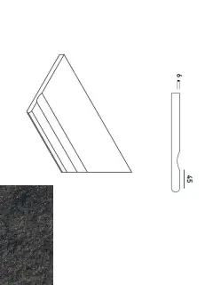 Керамогранит 620090000665 Бортик Рум Блэк правый с выемкой закругленный Х2 30х60