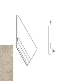 Керамогранит 620090000630 Бортик Эверстоун Дезерт левый с выемкой закругленный Х2 30х60