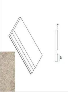 Керамогранит 620090000628 Бортик Эверстоун Дезерт с выемкой закругленный Х2 30х60