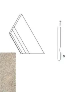 Керамогранит 620090000629 Бортик Эверстоун Дезерт правый с выемкой закругленный Х2 30х60