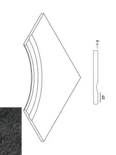 Керамогранит 620090000662 Бортик Рум Блэк с выемкой угловой закругленный 30 Х2 60х60