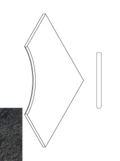 Керамогранит 620090000663 Бортик Рум Блэк угловой закругленный 30 Х2 60х60