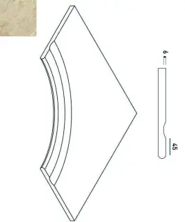 Керамогранит 620090000366 Climb ROPE BORDO SVASATO ANGOLARE ROUND 30 60x60