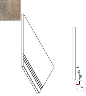 Керамогранит 620090000271 EMERALD BORDO GRIP SX 30x60