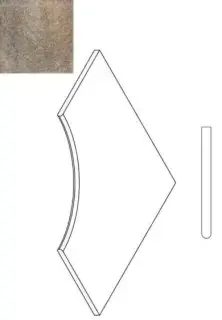 Керамогранит 620090000259 EMERALD BORDO ANGOLARE ROUND 30 60x60