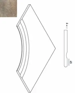 Керамогранит 620090000258 EMERALD BORDO SVASATO ANGOLARE ROUND 30 60x60