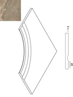 Керамогранит 620090000210 DARK BORDO SVASATO ANGOLARE ROUND 30 60x60