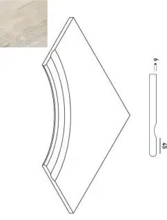 Керамогранит 620090000196 WHITE BORDO SVASATO ANGOLARE ROUND 30 60x60