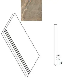 Ступени 620040000026 DARK GRADINO ROUND GRIP DX 30x60