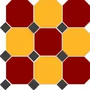 Керамогранит 4420/21 OCT14-A Brick Red 20 Ochre Yellow 20 Octagon/Black 14 Dots 30x30