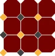 Керамогранит 4420 OCT21+14-B Brick Red OCTAGON 20/Ochre Yellow 21 + Black 14 Dots 30x30
