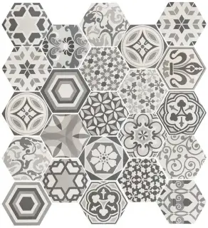 Керамогранит 21357 Hexatile Harmony B&W 17,5x20