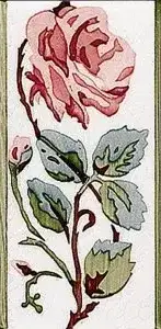 Плитка ADMO3025 Cenefa Rosas PB CARMIN C/C B 7,5х15