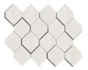 Marvel Bianco Dol. Mosaico Esagono 3D