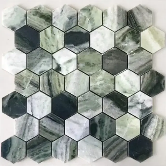 Мозаика Onice Verde oliva POL hex 23x40x7 292x289x7