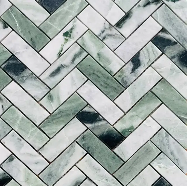 Мозаика Onice Verde oliva POL fish 23x73x7 317x282